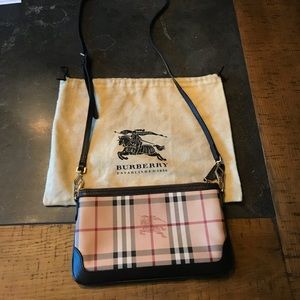 Burberry Leather Crossbody with Brown Trim